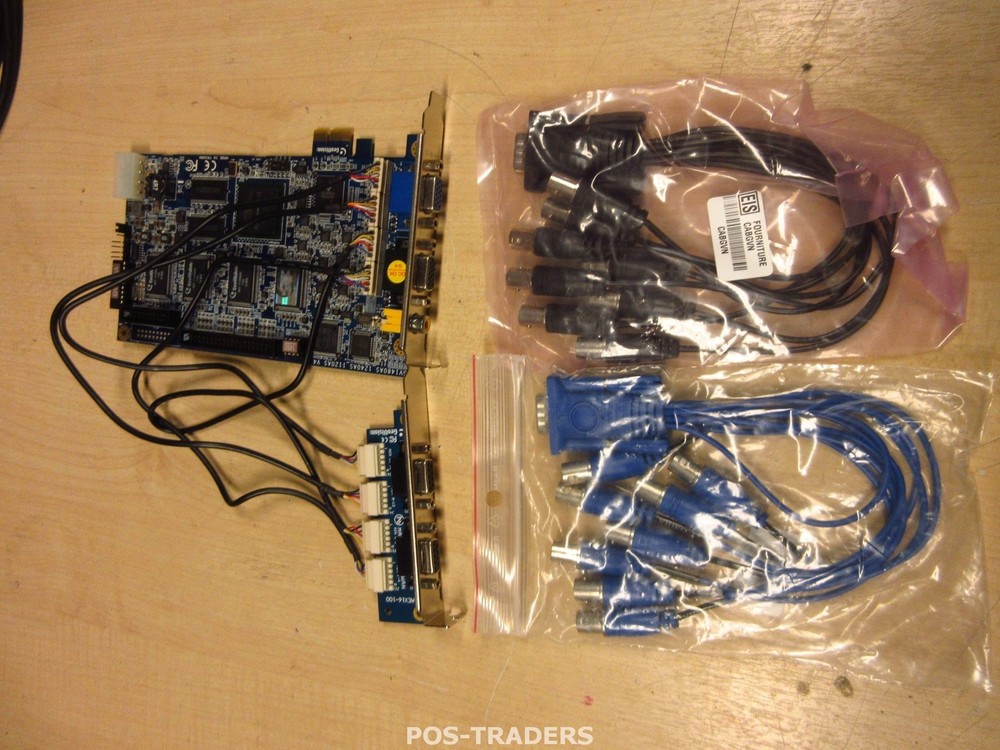 Geovision GV1480AS 16CH PCI-E DVR VGA Capture Card & CABLES & 2-PORT GV 1480AS