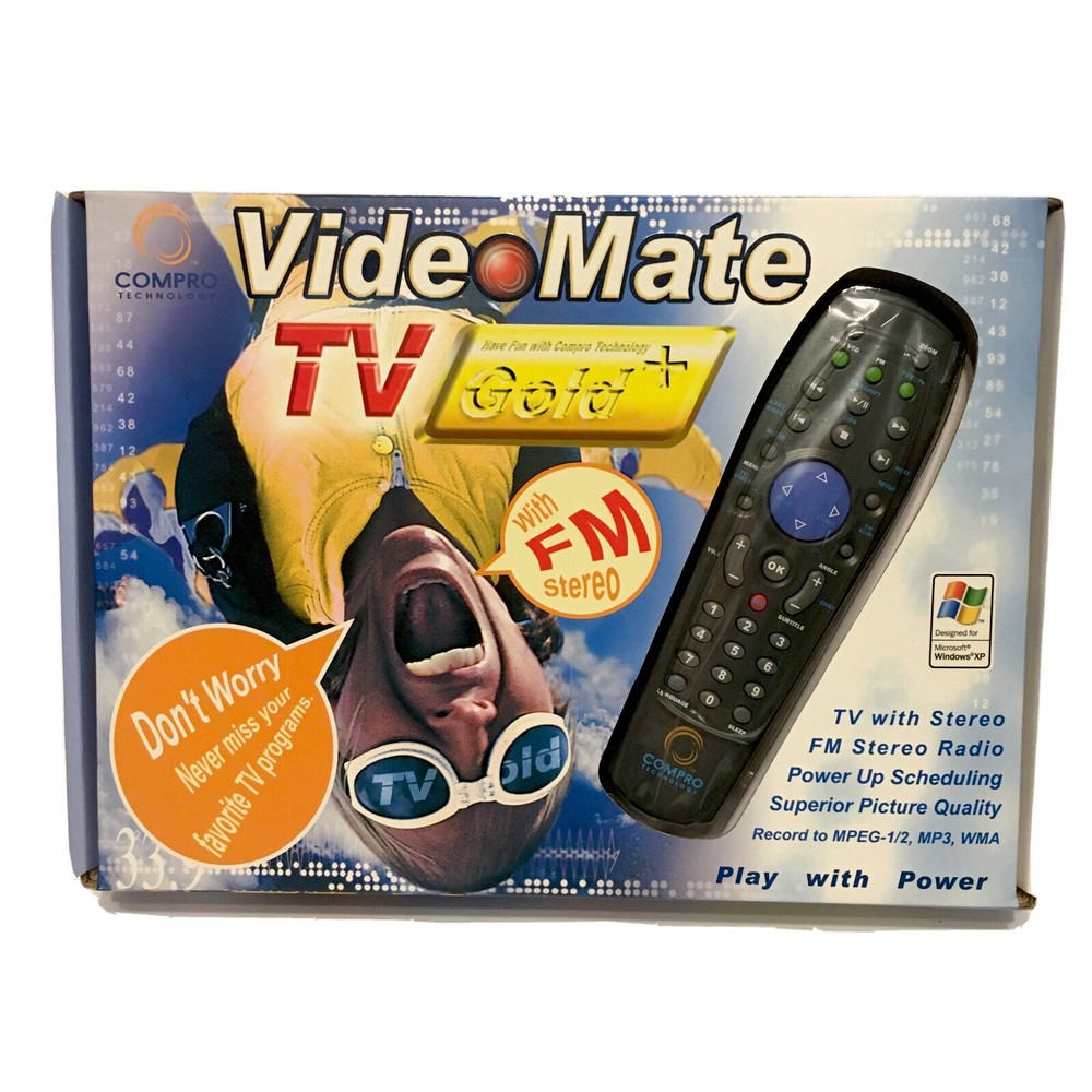 Compro Video Mate TV Tuner / Personal Video Recorder w/ Remote For Windows + FM