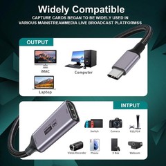 Ultra-Low Latency HDMI to USB C Capture Card for Seamless Gaming & Teaching