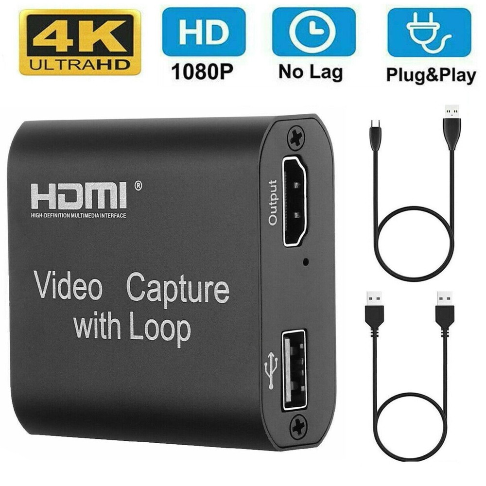 4K USB2.0 HDMI Video Capture Card 1080P Game Record Live Streaming with Loop Out