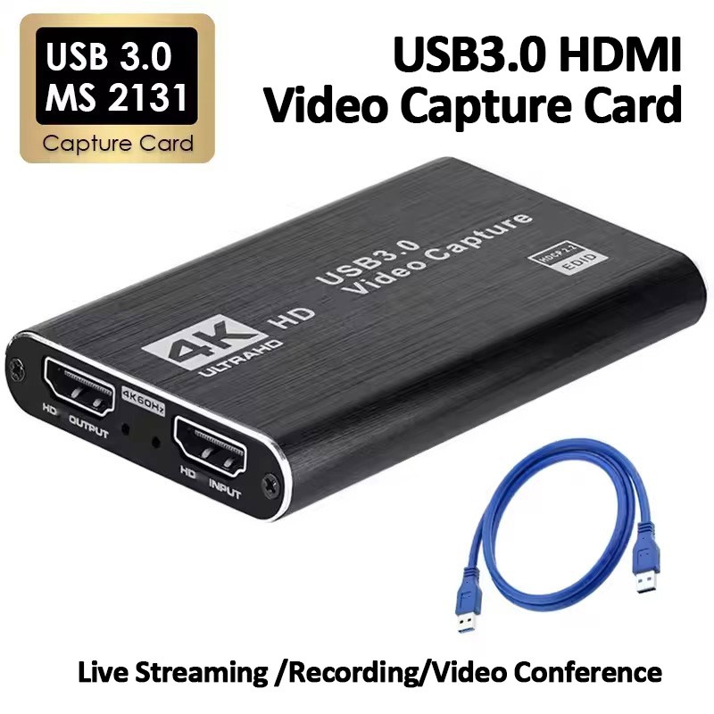 USB 3.0 Video Capture Card 1080p 60fps HDMI Game Capture Plug & Play for OBS