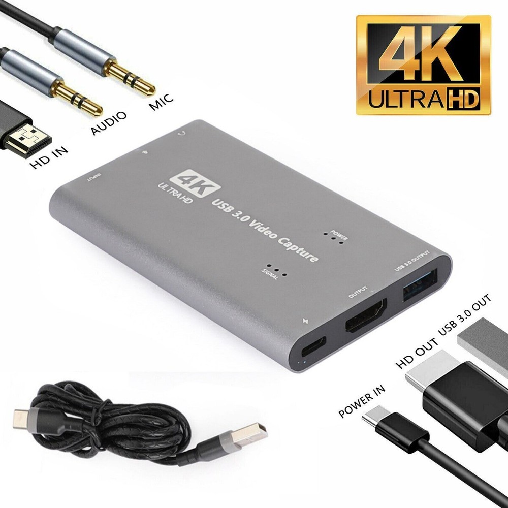MadHornets E201-B070-GRY- 4K HD Video Capture Card USB 3.0 Game Recorder (IL/…