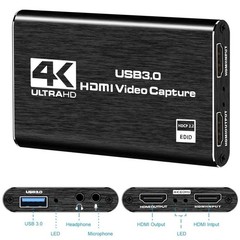 4K HDMI Capture Card USB 3.0 Video Recorder 1080P 60FPS Streaming Adapter