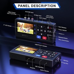 VHS to Digital Converter with 128GB USB Drive Portta