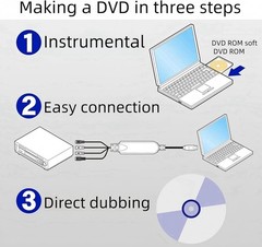 VHS to Digital Converter USB Video Capture Card RCA AV to USB for VCR DVD PC