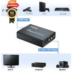 SUNNATCH HDMI to S-Video Converter, HD Svideo RCA Black