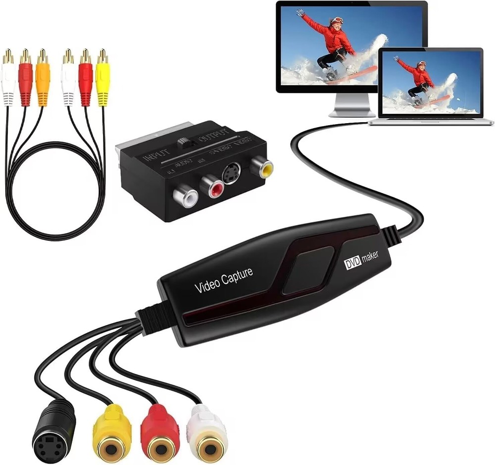 VHS to Digital Converter,Video Capture Card Device,VHS VCR Hi8 Mini DV to Mac…