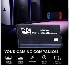 Rybozen V316B-FR 4K Ultra HD USB 3.0 HDMI Video Capture Card, 4 Ports
