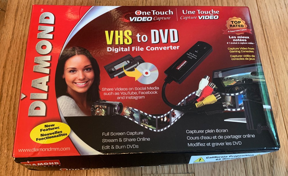 Diamond Multimedia VC500 USB 2.0 One Touch VHS to DVD Video Capture Device Used