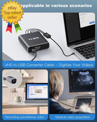 VHS to Digital Converter Usb A Usb C Video 1080P Capture Card Rca Av to USB2 0 A