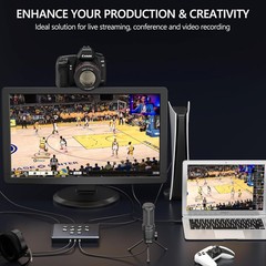 Dual Video Capture Card HDMI Live Stream Switcher, 4K 60HZ USB-C HDMI to USB 3.0