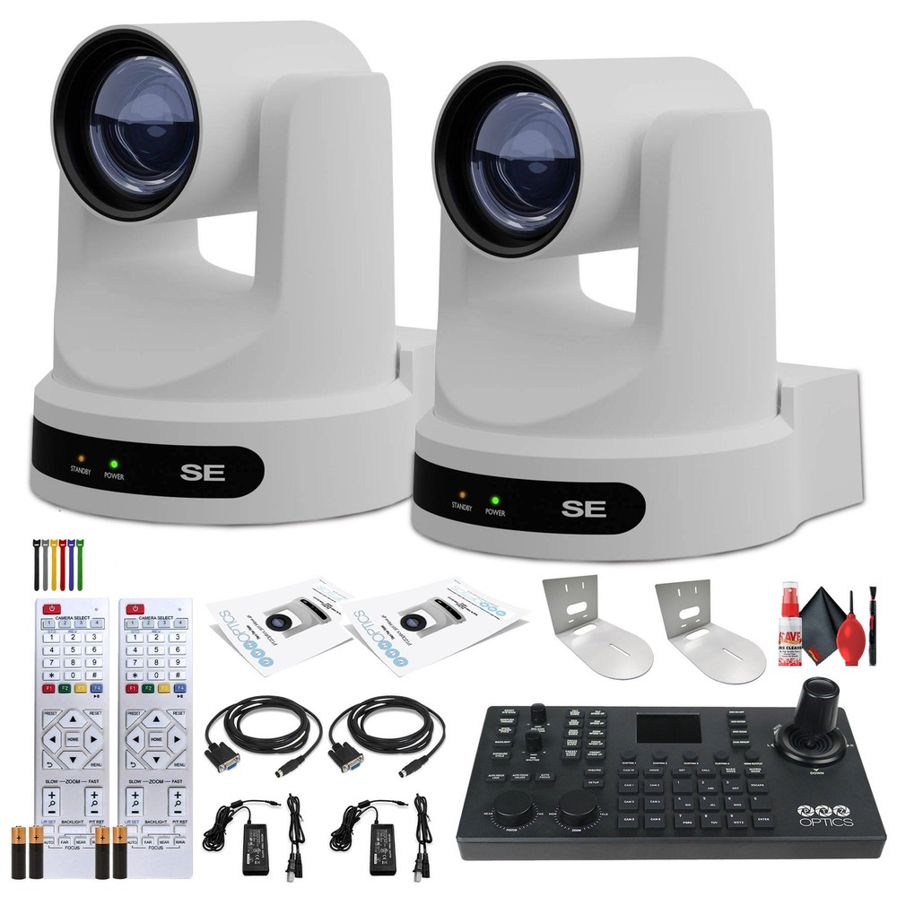 2 x PTZOptics Move SE PTZ Camera with 30x Optical Zoom (PT30X-SE-WH-G3) +