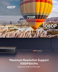 ABLEWE RCA to HDMI,AV HDMI Converter, 1080P Mini Composite CVBS Black
