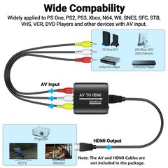 GINGIN AV to HDMI Converter, Adapter Support 720p/1080p Red,White