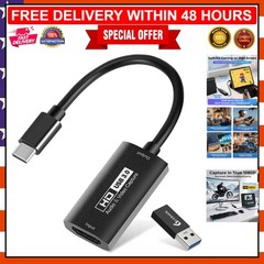 USB-C Capture Card Supports 2K@30FPS, 1080P@60FPS – Ideal for Gaming & Teaching