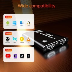 Versatile 1080P HDMI Capture Card for Live Gaming, Video Conferencing