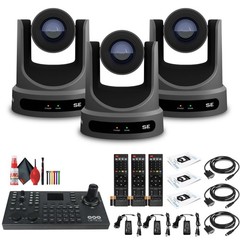3 x PTZOptics Move SE PTZ Camera with 30x Optical Zoom (PT30X-SE-GY-G3) +