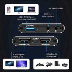 4K Capture Card Audio Video USB 3.0 HDMI Video Capture Device Full HD Recording