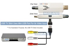 USB Mini Male To 3 RCA Composite Video Audio Adapter Cord TV Stick Video Capture