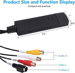 USB Audio Video Converter, VHS to Digital Converter, Video Capture Card Digit…