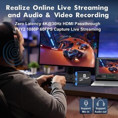 Capture Card for OBS Twitch Game Live Streaming and Recording with 4K Pass-Th…