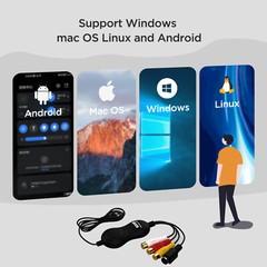 USB2.0 UVC CVBS Audio L/R S-video Video Capture Recorder,Windows/Mac/Linux/Win10