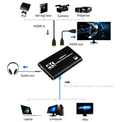 4K Audio Video Capture Card USB 3.0 HDMI Video Capture Device Full HD Recording