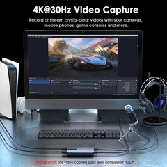 4K HDMI Video Capture Card HDMI Video Grabber with Ultra-Low Latency VRR Support