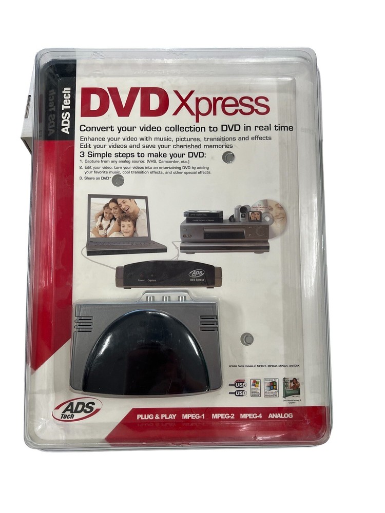 ADS Tech DVD Xpress Transfer Videotapes to CD / DVD USBAV-701-SK-E Save Memories
