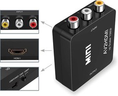 Amtake RCA to HDMI Converter, 1080P HDMI, Red,White,Yellow