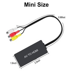 RuiPuo RCA to HDMI Converter, AV Adapter black av hdmi converter