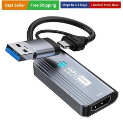 Video Capture Card, 4K HDMI to USB/USB C 3.0 Capture Card, 1080P 60FPS Video …