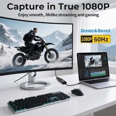 HDMI to USB-C Video Capture Card for Streaming and Recording