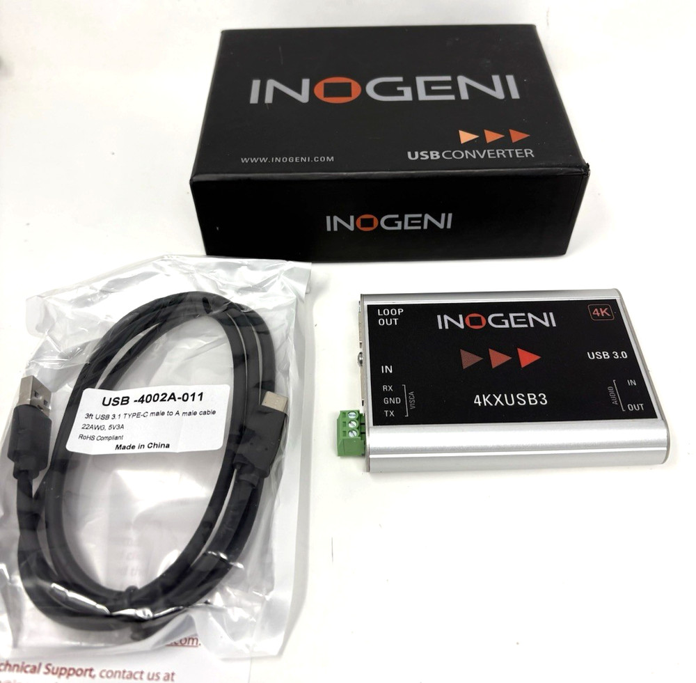 INOGENI 4KXUSB3 4K HDMI to USB 3.0 HDMI Loop Analog Audio & Visca Open Box