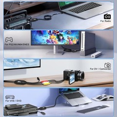 VHS to Digital Converter, USB Video Capture Card Device, RCA to USB A Convert…