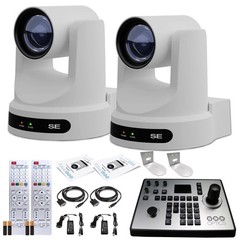 2 x PTZOptics Move SE PTZ Camera with 30x Optical Zoom + PTZOptics PT-JOY-G4