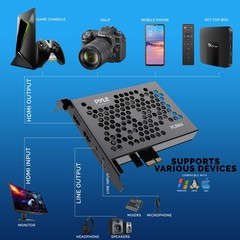 Pyle Capture Card HDMI-to-USB Audio-Video Record via DSLR Camcorder Action Cam
