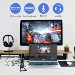 HDMI to Type C USB Capture Card Game Recording Box Video Live Streaming Loop Mic