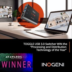 Toggle by INOGENI, Video Conference USB switcher (BYOD/BYOM), Plug and Go, Up to