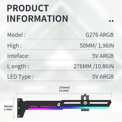Built-in 5V ARGB Graphics Card GPU Brace Support Video Card Sag Holder G276ARGB