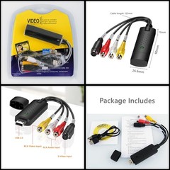 USB2.0 Video Capture Converter Adapter VHS DVD DVR TV PC Laptop S-Video PAL NTSC