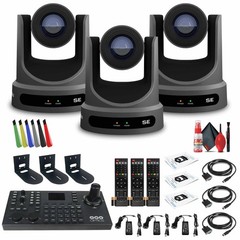 3 x PTZOptics Move SE PTZ Camera with 30x Optical Zoom (PT30X-SE-GY-G3) +