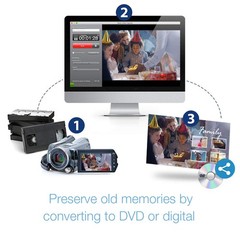 Video Converter VHS Hi8 V8 to DVD Digital Roxio Easy Mac Disc