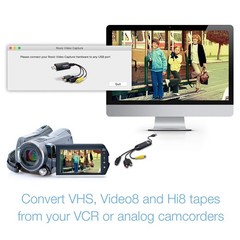 Video Converter VHS Hi8 V8 to DVD Digital Roxio Easy Mac Disc