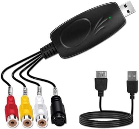 Video Capture Card, USB 2.0 Audio Video Capture Card, VHS VCR TV to DVD Conve…
