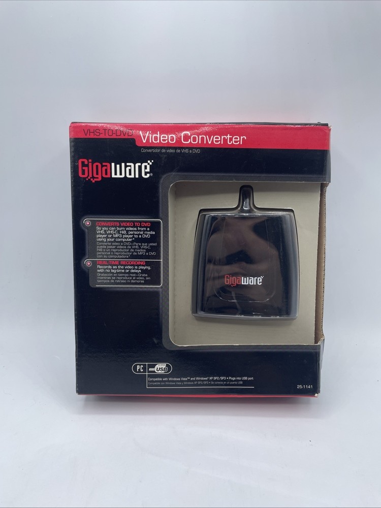 Gigaware VHS-TO-DVD Or MP3 Video Converter Open Box Free Shipping