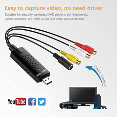 USB Video Capture Card Easy Cap VHS VCR Mini DV Hi8 DVD to Digital Converter Rca
