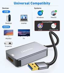 UANTIN USB to HDMI Adapter 1080p@60Hz (Aluminum & Braided