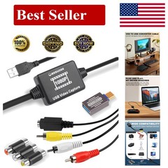 VHS to Digital Converter,USB-A/USB-C Video 1080P Capture Card,RCA/AV to USB2.0 A