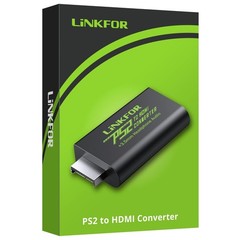 LiNKFOR PS2 to HDMI Converter for Sony PlayStation 2 Adapter Black
